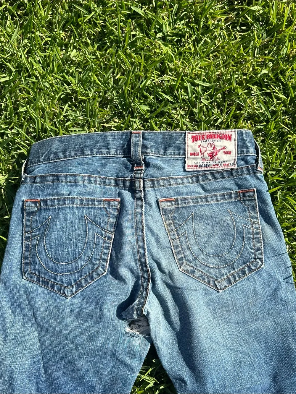 True Religion Men's Light Blue Relaxed Bobby Straight Jeans Size 31